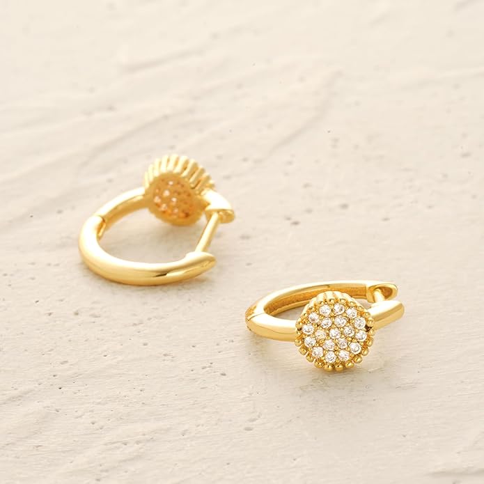 MYEARS Women Earrings Gold Huggie Hoop Ear Stud Cuff 14K Small Simple Hypoallergenic Everyday Jewelry