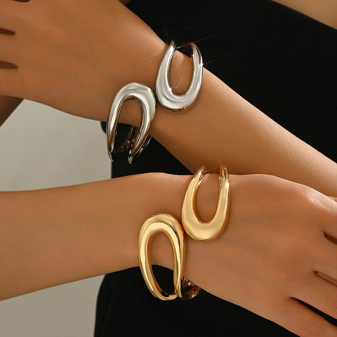 Otxas Chunky Bracelet for Women Irregular Cuff Bracelets for Women Trendy Statement Bangle Bracelet Jewelry Gifts