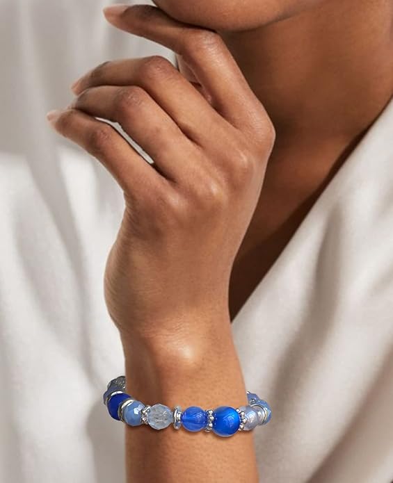 Noessla Beaded Boho Stretch Bracelet Colorful Stackable Crystal Beads Bracelets Trendy Costume Jewelry Mothers Day Gifts for Women
