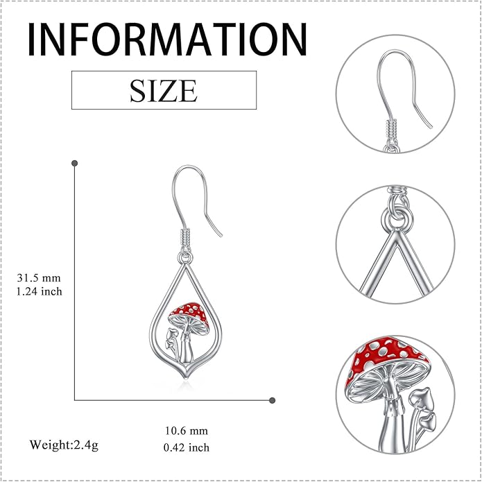 VONALA Flower Earrings for Women 925 Sterling Silver Rose/Lotus/Scottish Thistle/Tulip/Lilac/Mushroom/Pineapple Dangle Drop Earrings Flower Jewelry Gifts for Women Girls Birthday Gifts