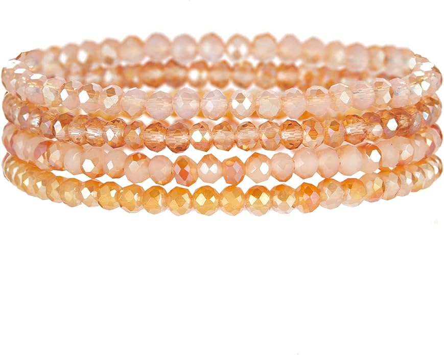 Noessla Beaded Boho Stretch Bracelet Colorful Stackable Crystal Beads Bracelets Trendy Costume Jewelry Mothers Day Gifts for Women
