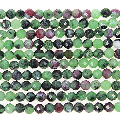 MJDCB 3mm Faceted Natural Epidote Round Loose Beads for Jewelry Making DIY Bracelet Necklace - color: Epidote