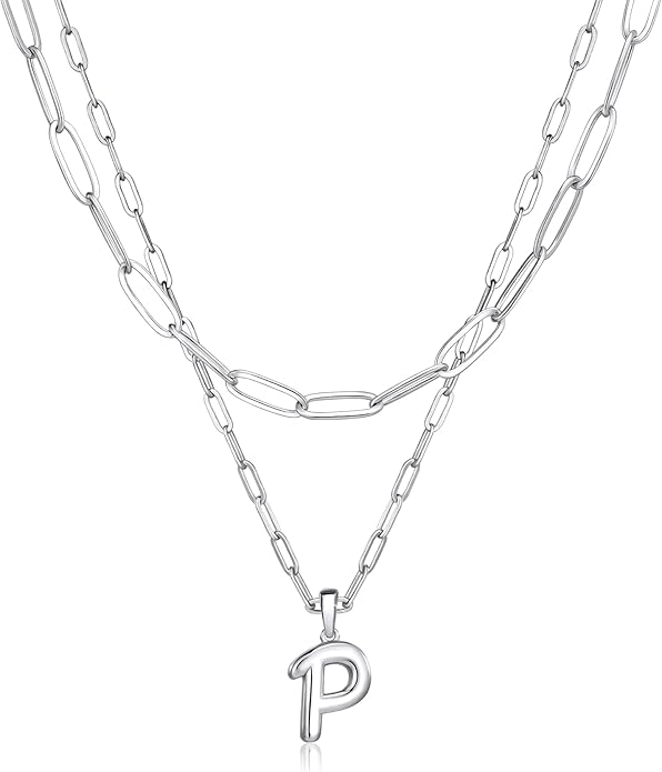 adoyi Valentines Day Gifts for Women Hers Dainty 14K Gold Plated Heart Initial Necklaces Layered Letter A-Z Pendant Necklace Stack Trendy Jewelry Birthday Valentines Day Gifts for Women Jewelry