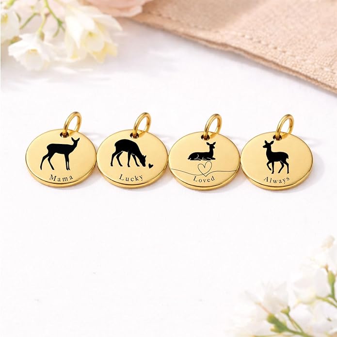 SM Design Mama Animal Charm Set – Set of 4 Stainless Steel Charms – Motherhood & Family Keepsake Jewelry Charmss