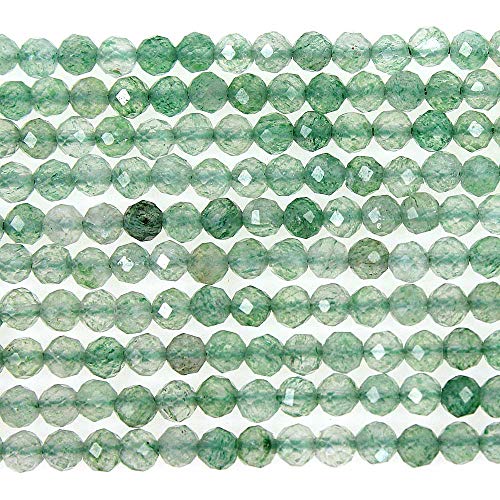MJDCB 3mm Faceted Natural Green Strawberry Quartz Round Loose Beads for Jewelry Making DIY Bracelet Necklace - color: Green Strawberry Quartz
