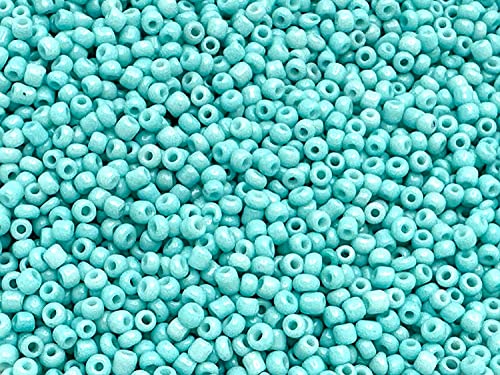 Large Czech Glass Seed Beads Size:6/0 40 gr / 1.4 oz… (Baby Blue) - color: Baby Blue