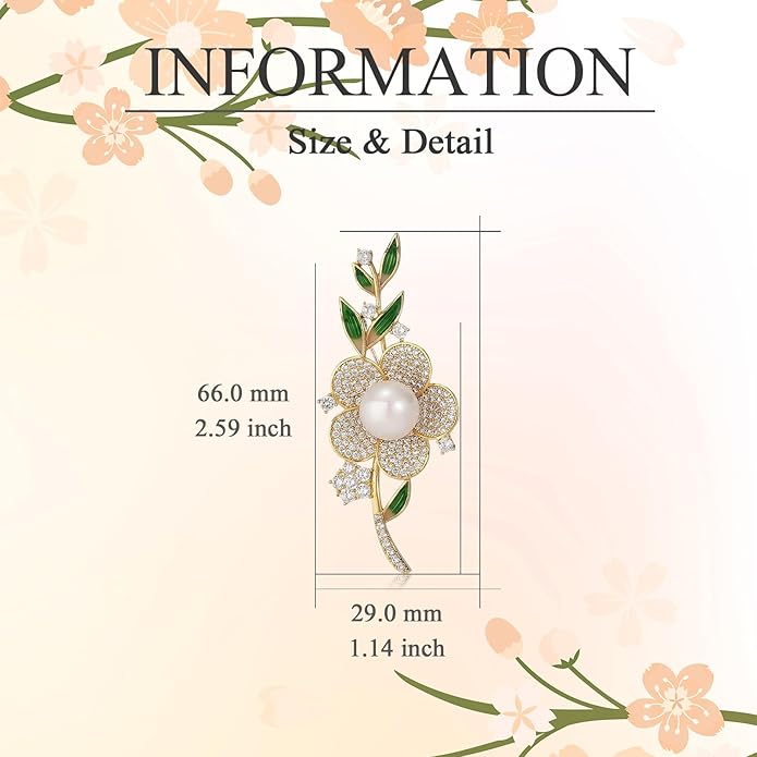Flower Brooch for Women Rhinestone Flower Brooch Pins Floral Brooches Jewelry Gift for Mom Wife