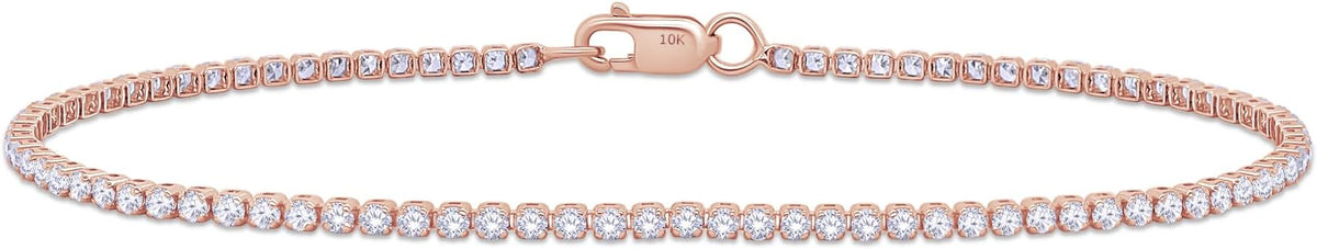 Tennis Bracelet for Women 1.10 to 1.30 Carat (ctw) Round Lab Grown Diamond Single Row Stacking Dainty Bracelets for Brides In 10K Solid Gold Or 925 Sterling Silver Jewelry Size-6.5 to 7.5 Inch