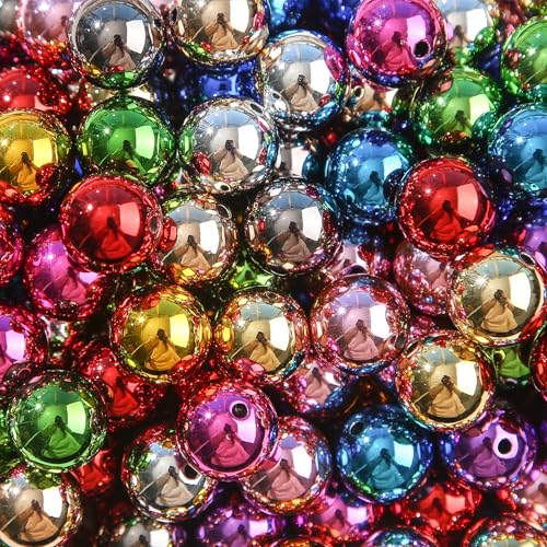 20mm Acrylic Beads 160pcs Chunk Bubblegum Bead Uv Color Pen Ball Beads for Pen Bag Jewelry Making Necklace Bracelets (uv Color) - color: uv color