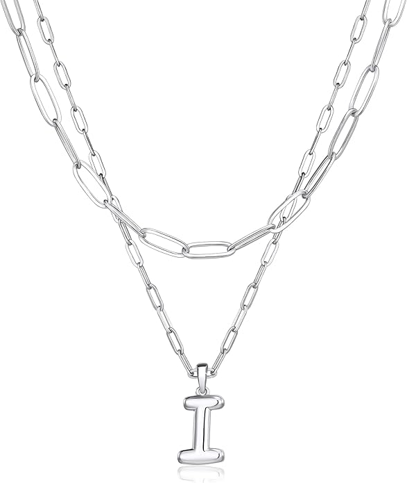 adoyi Valentines Day Gifts for Women Hers Dainty 14K Gold Plated Heart Initial Necklaces Layered Letter A-Z Pendant Necklace Stack Trendy Jewelry Birthday Valentines Day Gifts for Women Jewelry