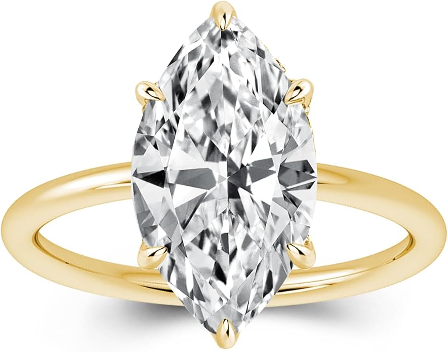 3.5CT Marquise Cut Engagement Ring, AAAAA Grade Cubic Zirconia Promise Ring for Women, S925 Silver Bridal Wedding Jewelry
