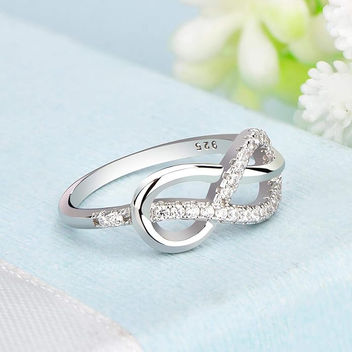STARCHENIE Infinity Ring for Women 925 Sterling Silver Promise Band Ring