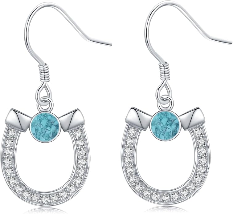 Western Earrings for Women 925 Sterling Silver Turquoise Western Country Dangle Drop Earrings Country Jewelry Gifts for Cowgirl Cowboy