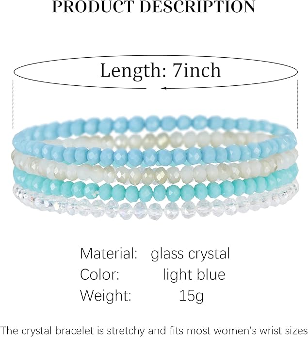 Noessla Beaded Boho Stretch Bracelet Colorful Stackable Crystal Beads Bracelets Trendy Costume Jewelry Mothers Day Gifts for Women