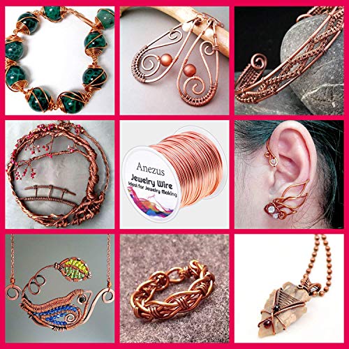 anezus 18 Gauge Jewelry Wire for Jewelry Making, Craft Wire Tarnish Resistant Copper Beading Wire for Jewelry Making Supplies and Crafting (18 Gauge, Copper) - color: Copper
