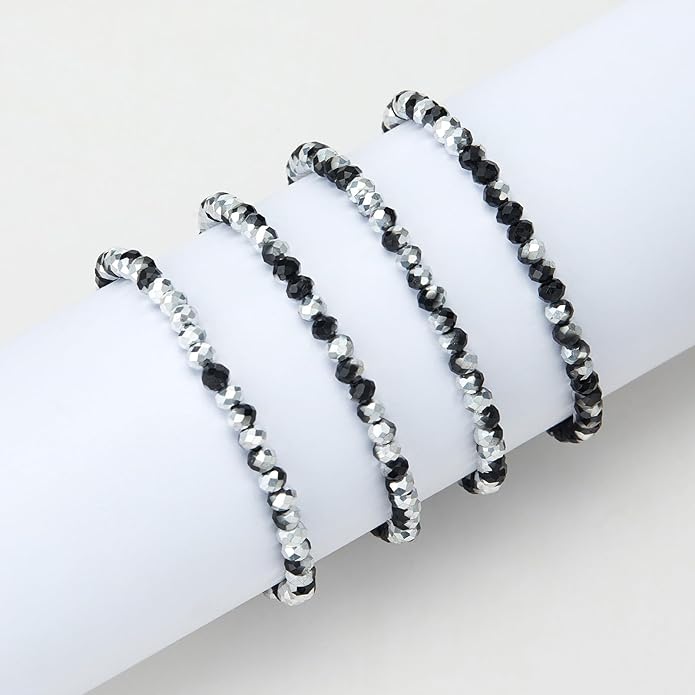 Noessla Beaded Boho Stretch Bracelet Colorful Stackable Crystal Beads Bracelets Trendy Costume Jewelry Mothers Day Gifts for Women
