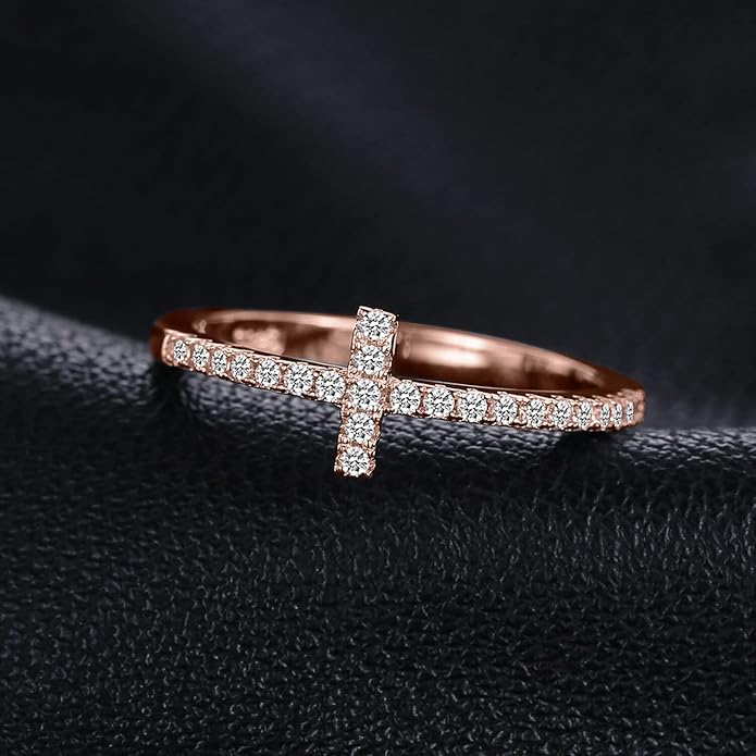 JewelryPalace 14k White Yellow Rose Gold Plated 925 Sterling Silver Rings for Women, Cubic Zirconia Promise Rings for Her, Stackable Wedding Bands Rings for Women Infinity Forever Love Knot Ring
