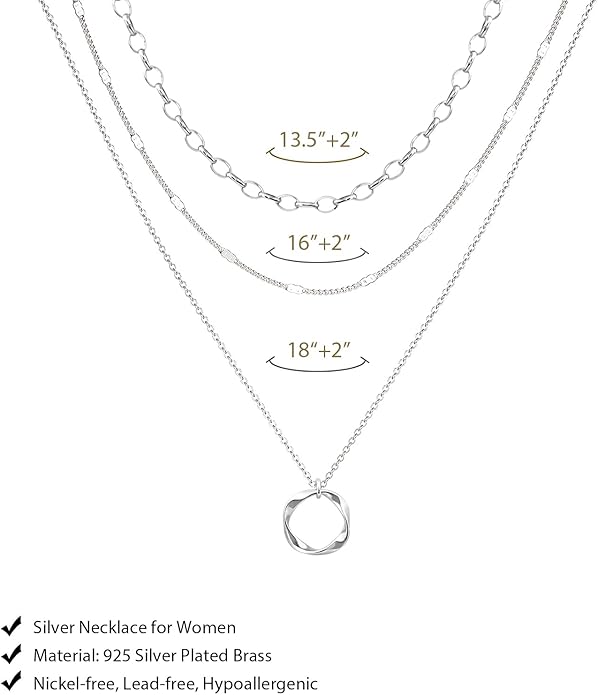 OGD Layered CZ Rondelle Pendant Necklaces for Women, 14K Gold Plated Trendy Mariner Chain Dainty Circle Rondelle Pendant Choker Necklace for Women Two-Toned Cubic Zirconia Gold Necklace