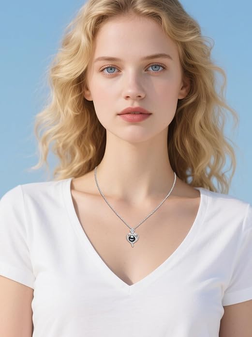 Tahitian Black Pearl 18K White Gold Plated Sterling Silver Heart/Infinity/Four Leaf Clover Pendant Necklace Jewelry Gifts for Women Wife Mom Girlfriend Wedding Birthday Anniversary Christmas