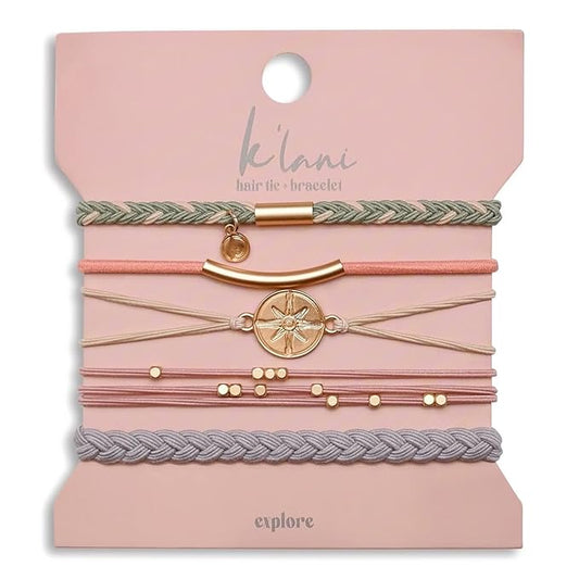 K'lani Hair Tie Bracelets for Women - Elastic Hair Bands That Double as Stylish Jewelry - Explore - Medium