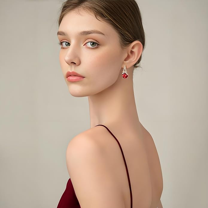 Alphabet Earring for Women, 18K Gold Plated Brass with Cubic Zirconia.
