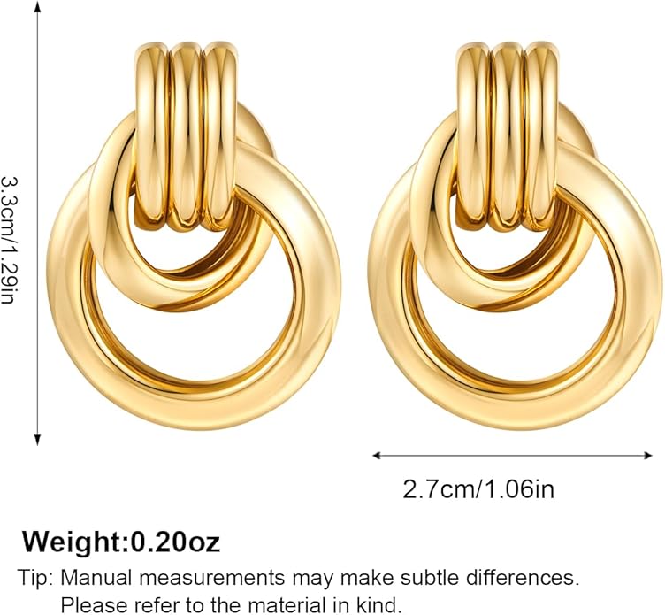 Gold Geometric Drop Dangle Earrings for Women Long Link Dangle Earrings Jewelry Gift