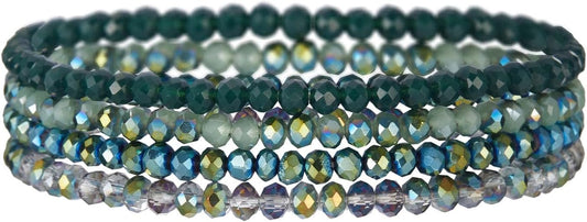 Noessla Beaded Boho Stretch Bracelet Colorful Stackable Crystal Beads Bracelets Trendy Costume Jewelry Mothers Day Gifts for Women