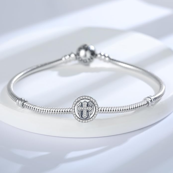 925 Sterling Silver Charms Fit Pandora Charms Bracelet God Has You In His Arms I Have You In My Heart Fit Wife Mother's Day Christmas Birthday Gift