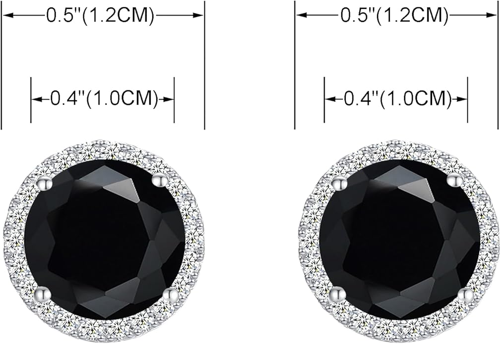 YOQUCOL 10MM Cubic Zirconia Crystal Clip On Stud Earrings Round Non Pierced Earrings for Women