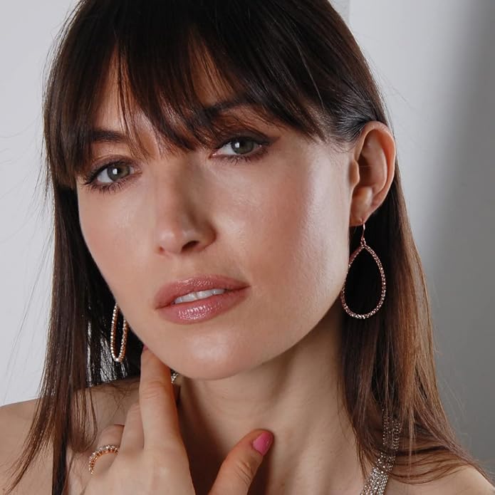 Simulated Diamond Teardrop Dangle Earrings For Women - Gold or Silver Tone with Cubic Zirconia - Hypoallergenic and Safe for Sensitive Ears