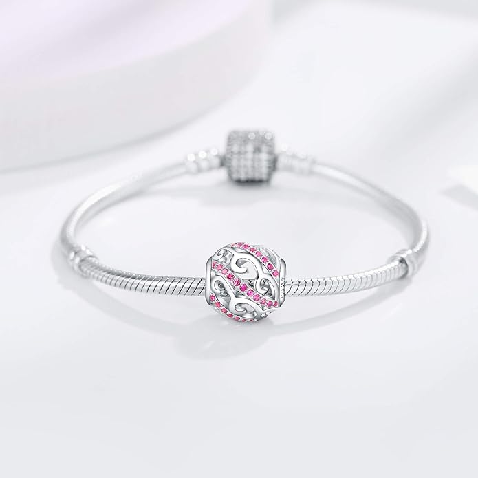 925 Sterling Silver Sunflower Charms Fit Pandora Charms Bracelet Forever In My Heart Fit Wife Mother's Day Christmas Birthday Gift