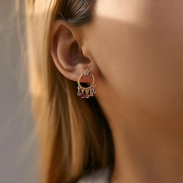 Gold Flower Statement Earrings for Women, Large Chunky Bohomian Summer Beach Floral Earring, Irregular Bold Exaggerated Earrings