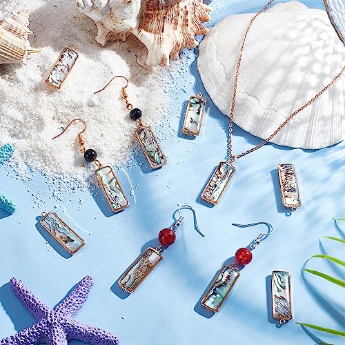 BENECREAT Abalone Shell Charms, Paua Shell Pendant Shell Charms for Jewelry Making - color: Rectangle