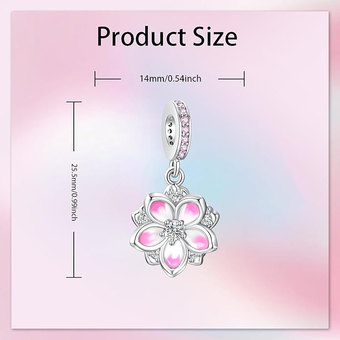 Birthday Fashion Love Heart Dangle Charm 925 Sterling Silver Charms fits Bracelets and Necklace Pendant Bead Charms Jewelry Present for Women Family Friends