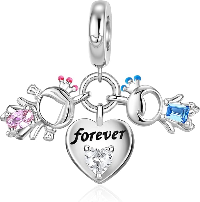 Bible Family Mom Wife Love Heart Dangle Charm 925 Sterling Silver Charms fits Bracelets and Necklace Pendant Bead Charms Jewelry Present for Women Family Friends