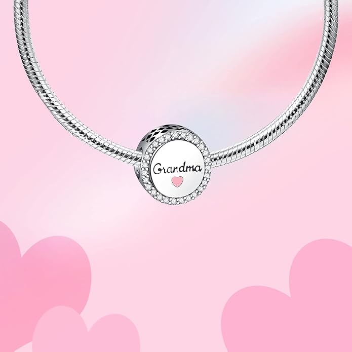 Birthday Fashion Love Heart Dangle Charm 925 Sterling Silver Charms fits Bracelets and Necklace Pendant Bead Charms Jewelry Present for Women Family Friends