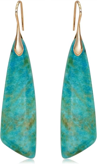 Natural Stone Earrings for Women Boho Triangles Dangle Drop Earrings