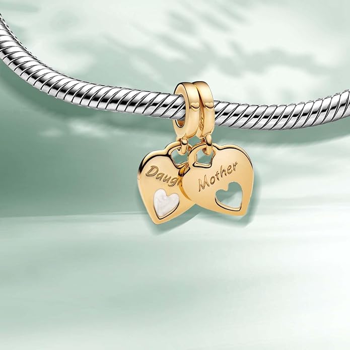 Family Mom Heart Charms 925 Sterling Silver Bead for Bracelets and Necklaces For Women Jewelry Present
