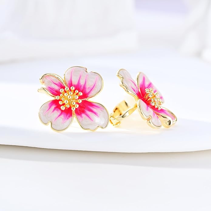 Clip on Earrings Women, 14K Gold Plated Earrings for Sensitive Ears, Fashion Women's Earrings Jewelry Birthday Gift for Wife Grandma Daughter Girls on Christmas Thanksgiving