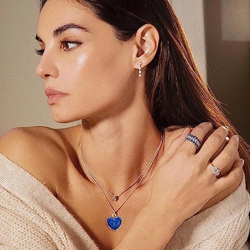 Honbay 40PCS Enamel Alloy Charms Pendant Dainty Cute Love Heart Shaped Pendants Valentine's Day Pendant Bead Charms for Keychains Earrings Bracelets Necklaces Jewelry Making and DIY Crafts - color: Blue