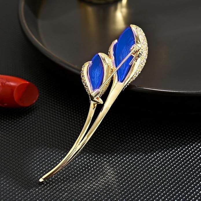 Rhinestone Flower Brooch Austrian Crystal Flower Pin 18k Gold Plated Floral Brooch Lapel Pin Jewelry Mother's Day Birthday Gifts for Mom Wife