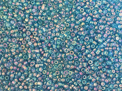 Seed Beads Size:11/0 50 gr / 1.76 oz (Turquoise Iridescent) - color: Turquoise Iridescent