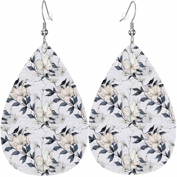 Teardrop Style Leather Earrings Outer Layer Silver Plating Hypoallergenic, Fashion Accessories Suitble Casual Outfits Parties Daily Wear for Sister Mom Wife Friends