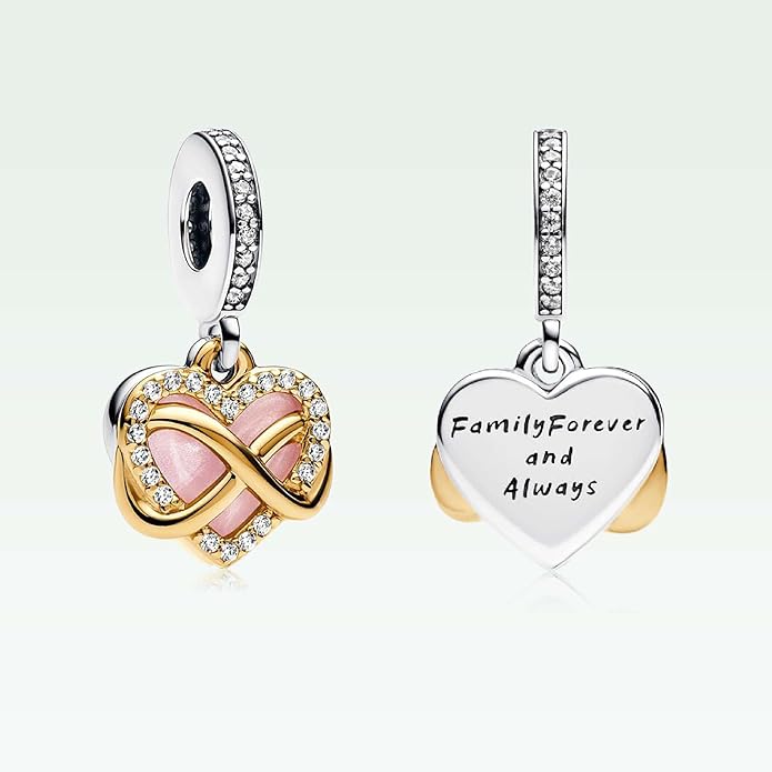 Family Mom Heart Charms 925 Sterling Silver Bead for Bracelets and Necklaces For Women Jewelry Present