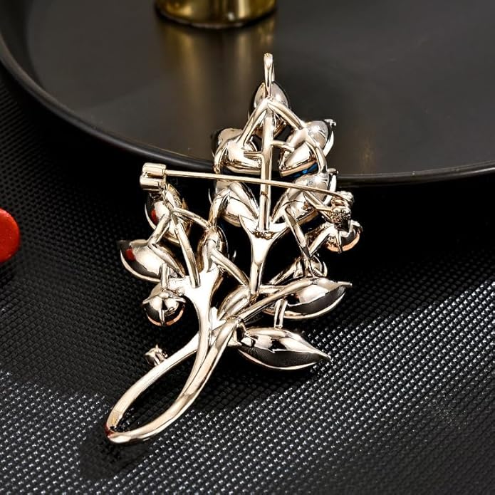 Leaf Brooches Rhinestone Freshwater Pearls Ginkgo Leaves Brooch Pin 18k Gold Plated Leaves Lapel Pins Jewelry Valentine's Day Birthday Gifts for Women Girls
