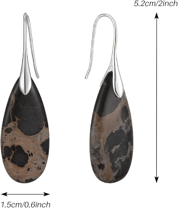 SELOVO Stone Fishhook Dangle Drop Earrings Statement Earrings for Women Stone