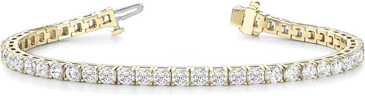 Houston Diamond District 3 to 50 Carat Classic LAB GROWN Diamond Tennis Bracelet 4 Prong Ultra Premium Collection (E-F Color, VS2-SI1 Clarity)