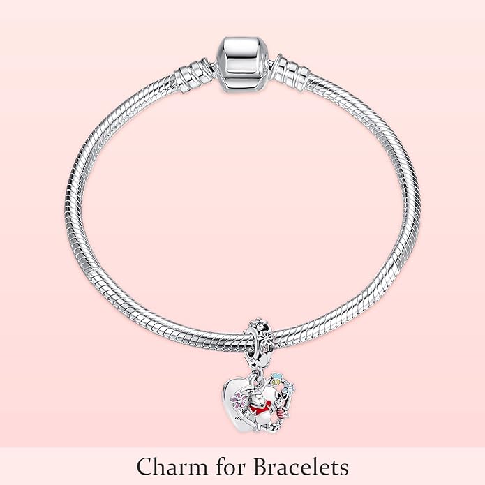 MITSOKU 925 Sterling Silver Charms for Bracelets Necklaces Animal prototype Pendant Safety Chain Dangle Pendants Beads Christmas Day Charms Jewelry Gift for Women