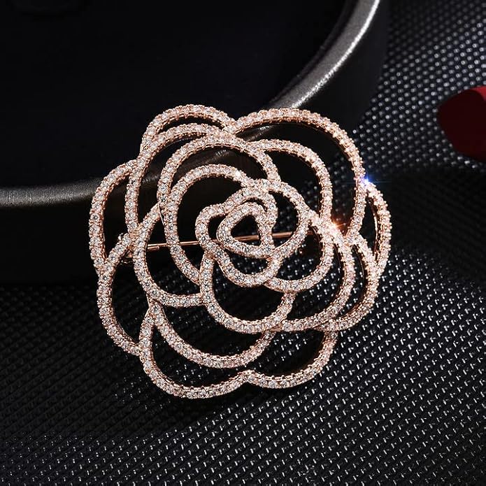 Flower Brooch for Women Rhinestone Flower Brooch Pins Floral Brooches Jewelry Gift for Mom Wife