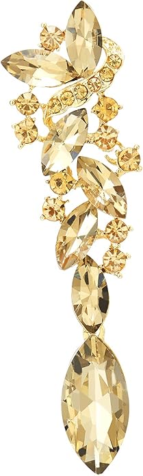 Art Deco Wedding Bridal Party Rhinestone Marquise Cluster Chandelier Long Dangle Statement Earrings